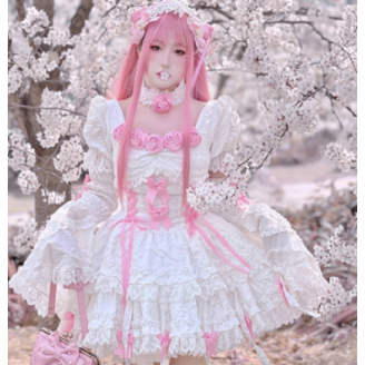 Cherry Blossoms Sweet Lolita Dress OP by Diamond Honey (DH125)